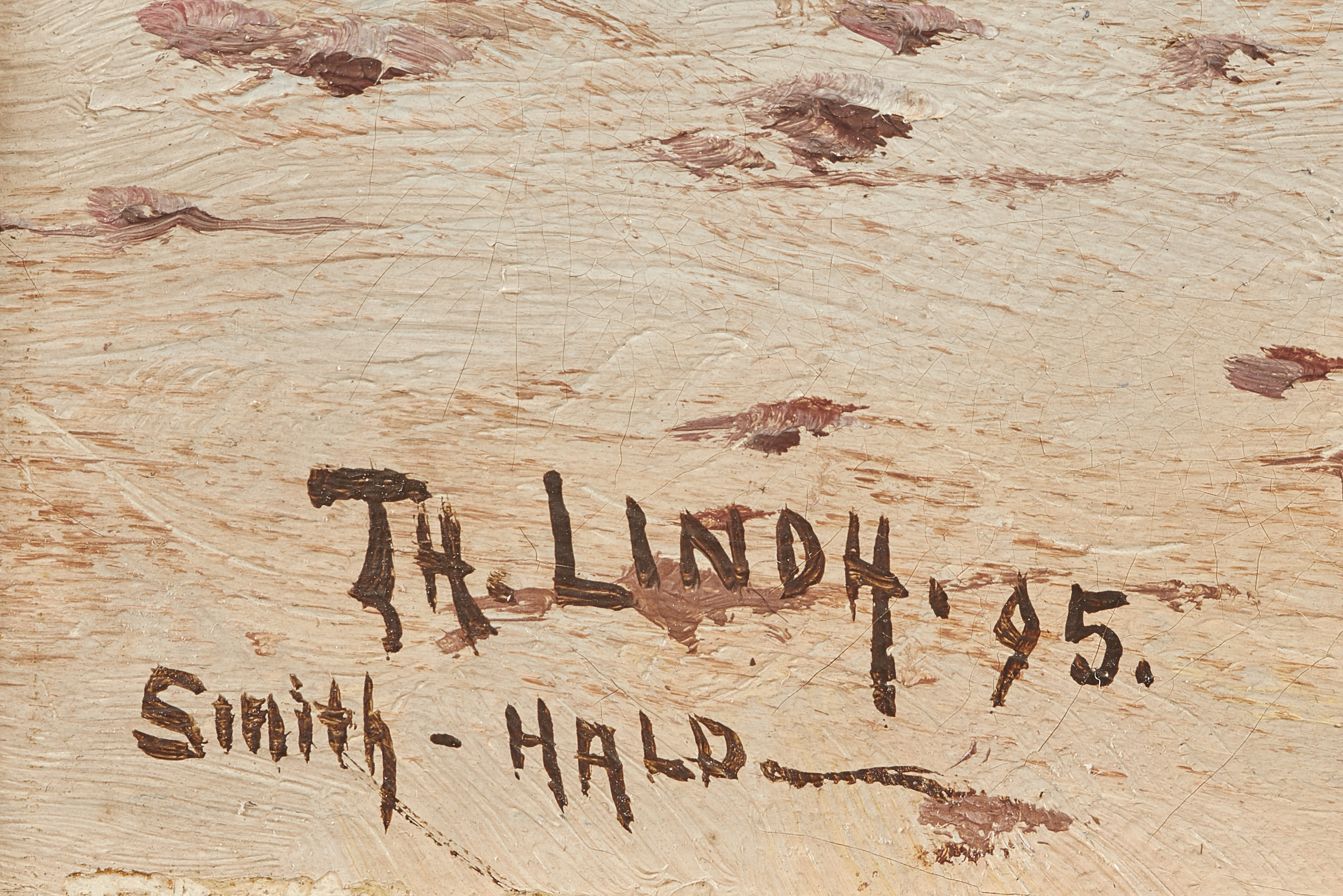 Oljem lning Th Lindh 95 Smith Hald Fiskarhustru 39x55 Metropol 